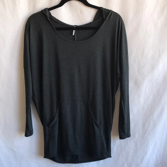 Tresics charcoal gray lightweight hoodie top - Picture 1 of 5